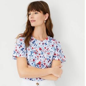 Ann Taylor Flutter Sleeve Top